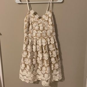 NWOT White Lace Summer Dress, Size Small